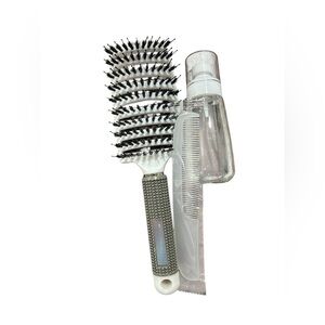 Hair Brush and Comb Set with Spray Bottle